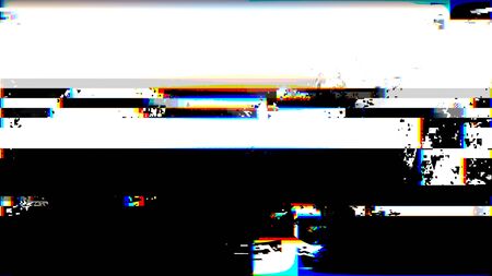GLITCH effect rgb black and white geometric shapes, anaglyph 3d relief overlay, tvの写真素材
