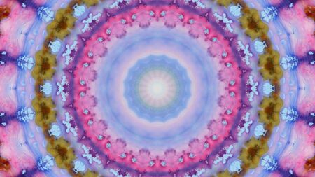 pink purple Artistic zen kaleidoscopic background, mandala, ink
