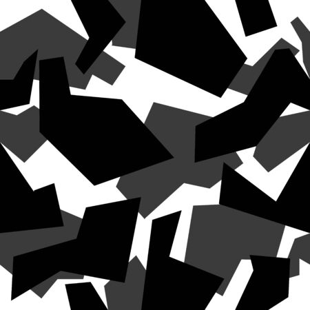 Seamless texture of white, gray, black, geometric, winter camouflage.の写真素材