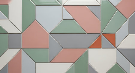 Ceramic tile wall texture. Abstract background. 3D rendering illustration.の素材