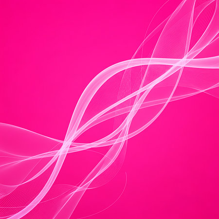 Dynamic flowing energy design with abstract light pink wavy lines. Abstract wave light streaks background with smooth swoosh lines. Modern abstract wave background backdropの素材