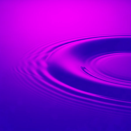 Concentric ripples radiate outwards creating smooth surface with reflection. Gentle waves with vibrant colors. This abstract water ripple makes cool background or wallpaper.の素材