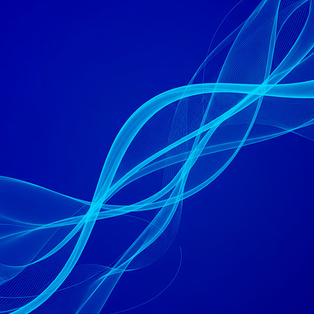 Abstract blue background features flowing lines for modern design. Light blue curved lines create artistic backdrop. Contemporary illustration with soft lines for conceptsの素材