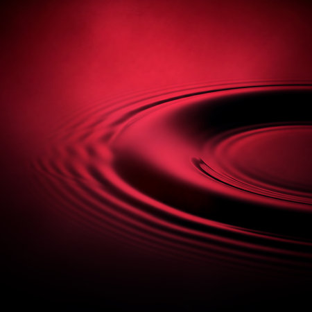 Dark red color ripples with concentric circles throughout this abstract liquid. Graphic design for wallpaper, texture or illustration on simple backdrop.の素材