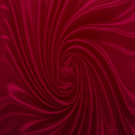 Captivating crimson swirl background texture showcasing smooth silk fabric effect. Features circular pattern perfect for luxury design abstract art presentations backdrop.の素材