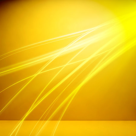 Abstract yellow background with dynamic curved lines intersecting each other creating movement for modern digital graphic design templates and wallpapers for your pc and cell phones.の素材