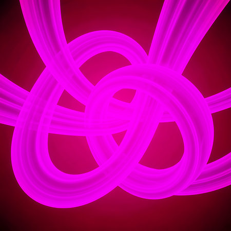 Enchanting magenta knot intricately weaves against deep backdrop symbolizing unity and connection. Flowing abstract creation of elegant simplicity. Symbolic unity and connection on backdrop.の素材