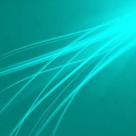 Abstract cyan light streaks on cyan background creates visual effect of speed and motion. Sleek, modern design for versatile background and wallpaper for projects.の素材