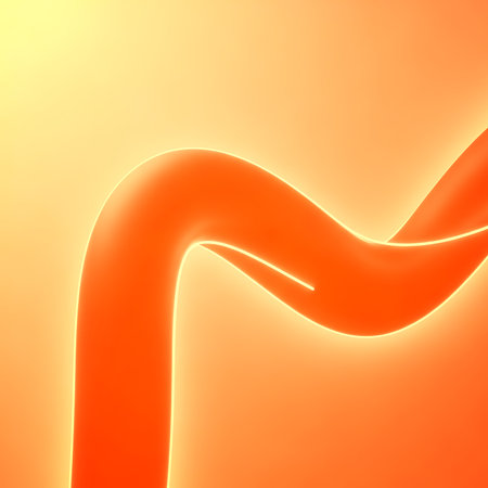 Abstract orange background with glowing curve shape 3d rendering for modern wallpaper and presentation. Graphic design creative concept of bright vibrant colorの素材