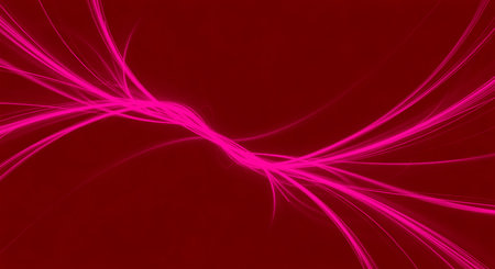 Vivid pink light trails contrast intensely on maroon backdrop forming abstract graphic design. It showcases curved luminous lines creating modern rendered effect with vivid intensity.の素材