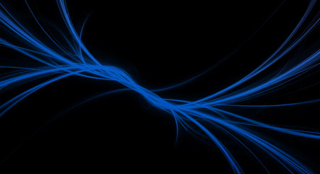 Dynamic dark light trails on black background. Abstract graphic element with converging bright streaks. Design for technology visuals, presentations.の素材