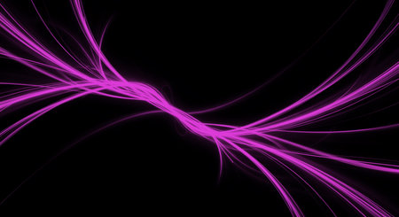 Neon pattern featuring pink light trails over black backdrop creating intense glow suitable for bold designs and artistic presentations injecting vigor and flair.の素材