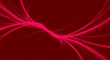 Wavy lines create fluid motion on dark red backdrop. Dynamic modern display of energy and movement in abstract design makes it perfect for different uses.の素材