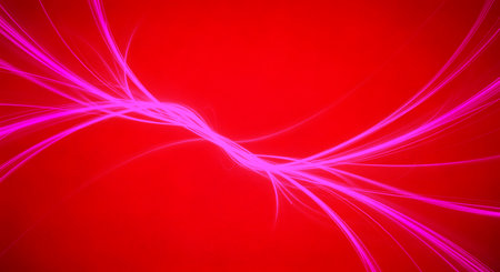 Abstract red backdrop enhanced by bright pink curved lines offering vibrant graphic texture. Dynamic wallpaper pattern ideal for adding bold accent element to design projectsの素材