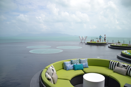 Sunken seating at W retreat in Koh Samuiのeditorial素材