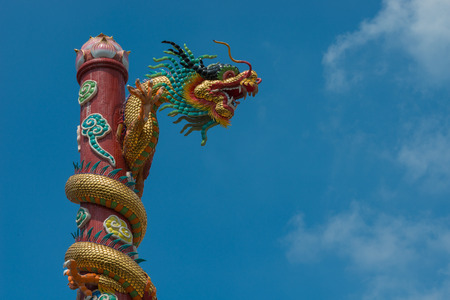 Golden Dragon in shrineの写真素材