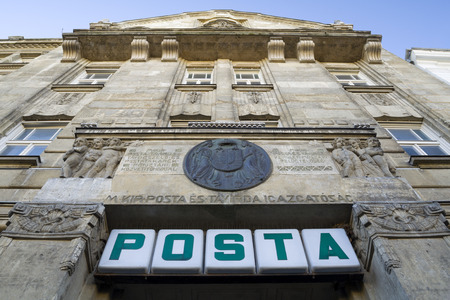SOPRON, HUNGARY - NOVEMBER 10, 2013: Building of Main Post Office in Sopron. An example of Art...
