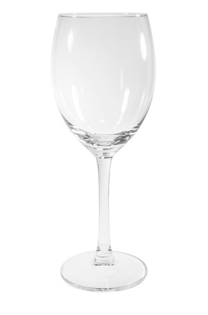 Clean Empty Wine Glass Isolated on Whiteの写真素材