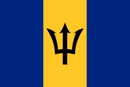 Official Large Flat Flag of Barbados Horizontalの写真素材