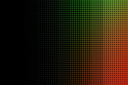 Orange and Green Radial Dotted Halftone Abstract Pattern Backgroundの写真素材