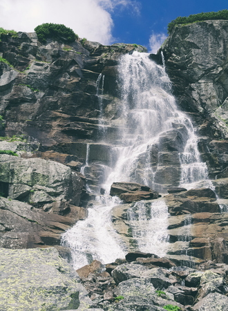 Skok Waterfall in High Tatras on a Summer Dayの写真素材