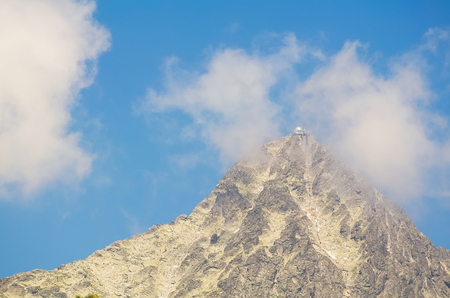 Lomnicky Peak with Observatory in High Tatras Slovakiaの写真素材