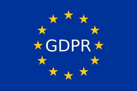 GDPR European Union Data Security Law EU Flagの写真素材