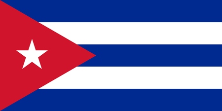 Official Large Flat Flag of Cuba Horizontalの写真素材