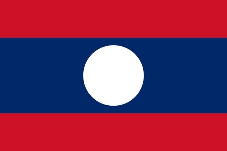 Official Large Flat Flag of Laos Horizontalの写真素材