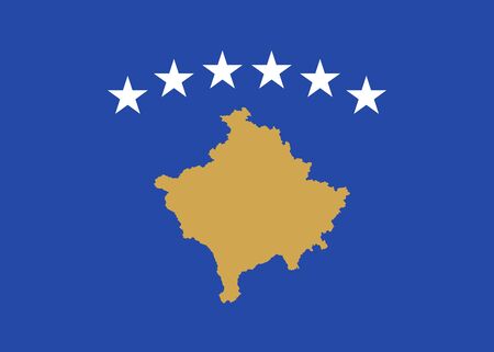 Official Large Flat Flag of Kosovo Horizontalの写真素材