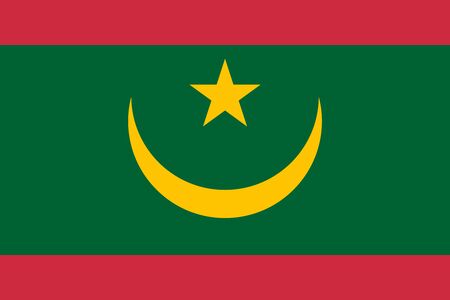 Official Large Flat Flag of Mauritania Horizontalの写真素材