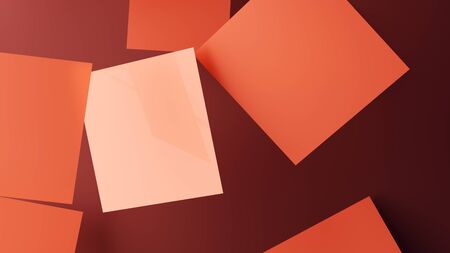 Orange Slabs Computer Generated 3D Rendering Backgroundの写真素材