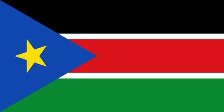 Official Large Flat Flag of South Sudan Horizontalの写真素材