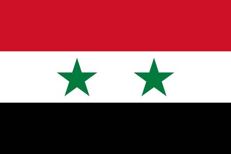 Official Large Flat Flag of Syria Horizontalの写真素材