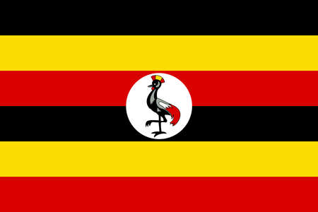 Official Large Flat Flag of Uganda Horizontalの写真素材