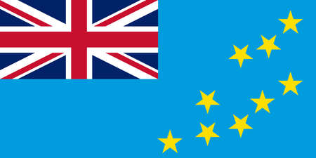Official Large Flat Flag of Tuvalu Horizontalの写真素材
