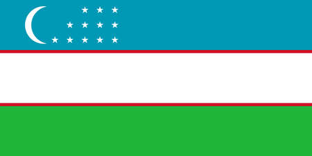 Official Large Flat Flag of Uzbekistan Horizontalの写真素材