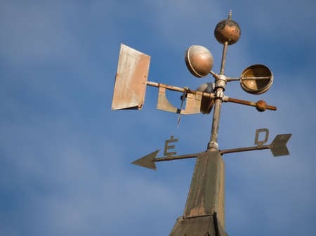 Old Rusty Metal Wind Measurement Tower Closeup