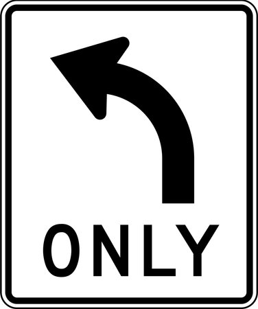 Left Turn Only Official US Road Sign Illustrationの写真素材