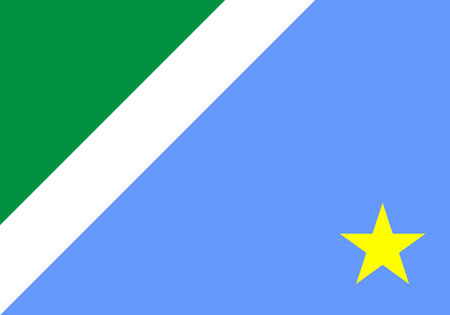 Official Large Flat Flag of Mato Grosso do Sul Horizontalの写真素材