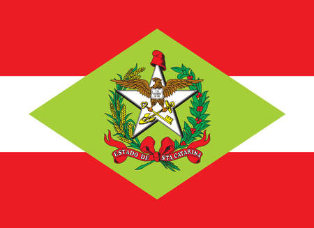 Official Large Flat Flag of Santa Catarina State Horizontalの写真素材