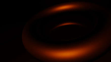 Dark Orange Gold Torus Abstract 3D Wallpaperの写真素材