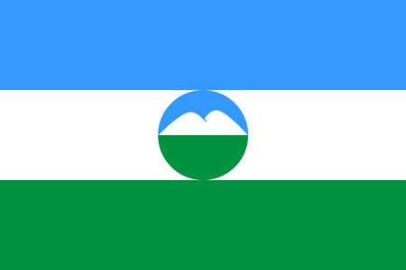 Official Large Flat Flag of Kabardino-Balkaria Horizontalの写真素材