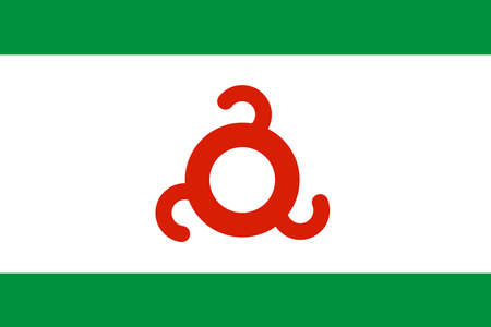 Official Large Flat Flag of Ingushetia Horizontalの写真素材