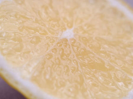 Shiny Halved Yellow Lemon Fruit Macro Closeupの写真素材