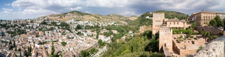 Panoramic view of the Alhambra in Granada  Views of Granada, Sacromonte and Albaicinの写真素材