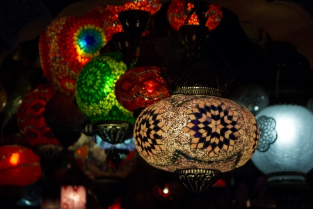 Beautiful colored Arabic lamps