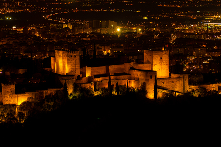 Night view Granada, Spainの写真素材