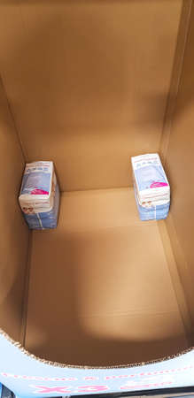 Granada Spain 11 March , 2020: There is no toilet paper in the supermarket. Quarantine panic from...