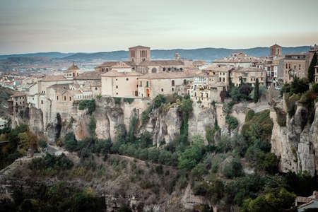 Cuenca, Spain 11 October , 2017. Cuenca Castilla-La Mancha, Spain , the famous casas colgadas, Unesco World Heritage SIteのeditorial素材